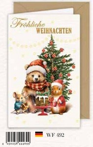 ●ドイツ製 クリスマス キラキラグリッター　グリーティングカード