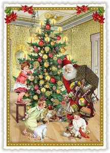 クリスマス　ポストカード■ラメ＆ダイカット加工 ドイツより直輸入