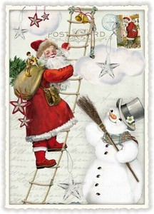 クリスマス　ポストカード■ラメ＆ダイカット加工 ドイツより直輸入