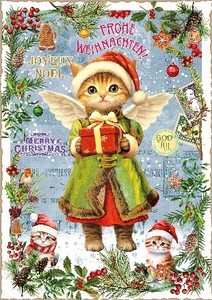 クリスマス　ポストカード■ラメ＆ダイカット加工 ドイツより直輸入