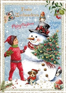 クリスマス　ポストカード■ラメ＆ダイカット加工 ドイツより直輸入