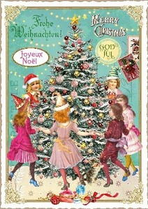 クリスマス　ポストカード■ラメ＆ダイカット加工 ドイツより直輸入