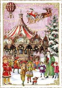 クリスマス　ポストカード■ラメ＆ダイカット加工 ドイツより直輸入
