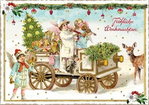 クリスマス　ポストカード■ラメ＆ダイカット加工 ドイツより直輸入