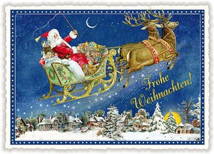 クリスマス　ポストカード■ラメ＆ダイカット加工 ドイツより直輸入