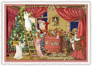 クリスマス　ポストカード■ラメ＆ダイカット加工 ドイツより直輸入