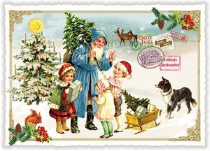 クリスマス　ポストカード■ラメ＆ダイカット加工 ドイツより直輸入