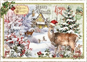 クリスマス　ポストカード■ラメ＆ダイカット加工 ドイツより直輸入