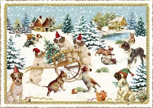 クリスマス　ポストカード■ラメ＆ダイカット加工 ドイツより直輸入