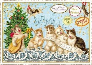 クリスマス　ポストカード■ラメ＆ダイカット加工 ドイツより直輸入
