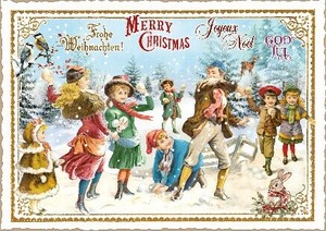 クリスマス　ポストカード■ラメ＆ダイカット加工 ドイツより直輸入