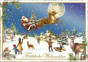 クリスマス　ポストカード■ラメ＆ダイカット加工 ドイツより直輸入