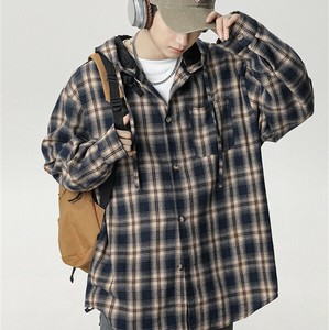 P22383 ワイシャツ 男女通用 メンズ トップス 長袖  2025春新作 ジャケットアウター チェック