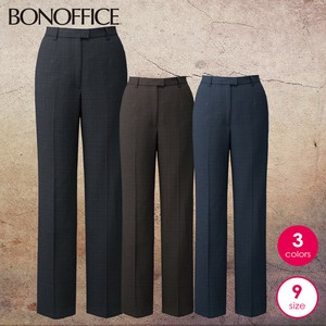 [通年]【レディース】グレンチェック柄 美脚ストレッチストレートパンツ 3色