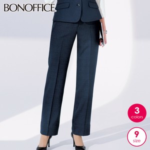 [通年]【レディース】ストレートパンツ 本物のベーシックを低価格で／ストレッチ・グレンチェック3色