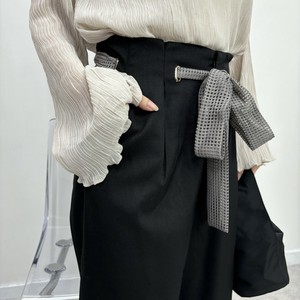 长裤 新商品 网眼 宽版裤