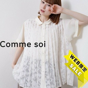 【SALE】comme soi（コムソワ）■ レースプリーツシャツ　 2025新作