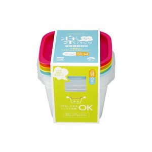 イノマタ化学 楽ちんパック スクエア深型 900ml 4色組