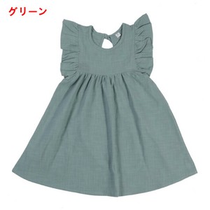 ワンピース ノースリーブ  無地 快適 ファッション 子供用  MBQ2503