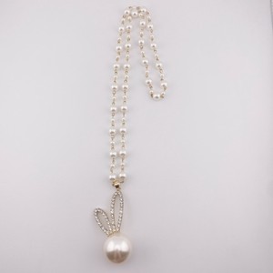 ラビット　パール　ロング　ネックレス　アクセサリーミセス　即納