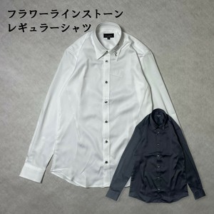 衬衫 花朵 巴洛克碎石 休闲 日本制造