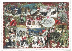 クリスマス　ポストカード■ラメ＆ダイカット加工 ドイツより直輸入