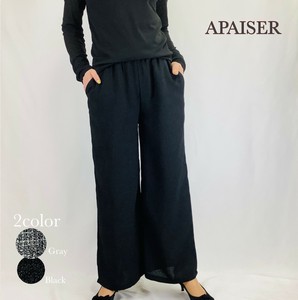 长裤 新商品 2025年 雅卡尔织布 宽版裤
