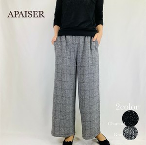 长裤 新商品 2025年 雅卡尔织布 格子图案 宽版裤