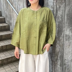 Button Shirt/Blouse Collarless Summer Switching [2025 NEW]