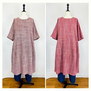 Casual Dress Slub Stripe Switching