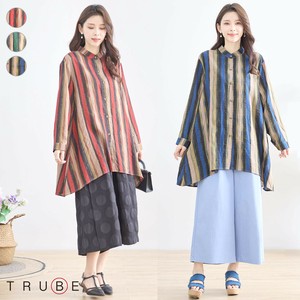 Button Shirt/Blouse Stripe Cotton [2025 NEW]