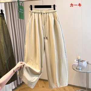 カジュアルパンツ 九分丈 綿麻  無地 ゆったり 快適 レディース ファッション  MBQ2562