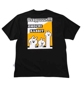 うさぎゅーん! 大きいサイズ プリント半袖Tシャツ ブラック