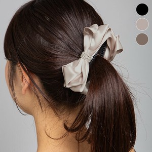 ヘアクリップ《ビジューバンドサテンリボンクリップ 全3色》