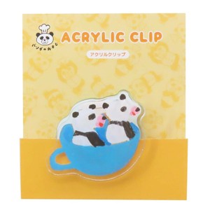【文房具】パンダのおさじ ダイカットアクリルクリップ パンダのおさじとフライパンダ カップ