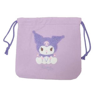 【巾着袋】クロミ サガラ刺繍巾着ポーチ