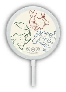 ポケットモンスターMagSafe対応 ワイヤレスチャージャー チコリータ＆ポカブ＆ワニノコ PKE-13A