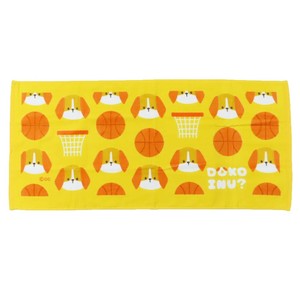 【フェイスタオル】DOKOINU? プリントロングタオル バスケ