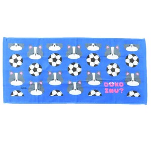 【フェイスタオル】DOKOINU? プリントロングタオル サッカー