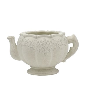 8/中旬入荷【カルナック】ティーパーティポットL-WH