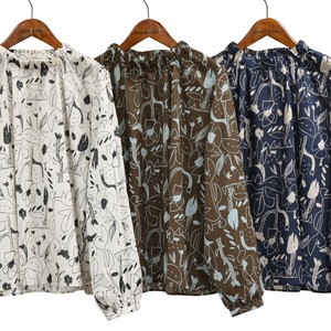 Pre-order Button Shirt/Blouse Floral Pattern Cotton Lawn Made in Japan