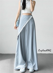 ◆◆大人気◆◆INSスタイル レースデザイン ハイウエスト スーツパンツ リラックスフィット ロングパンツ