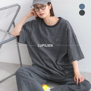 ケミカルデニム サイドスリット オーバー Tシャツ プルオーバー セットアップ可能【2025年秋冬新作】