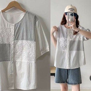 衬衫 新商品 无领 竖纹 衬衫