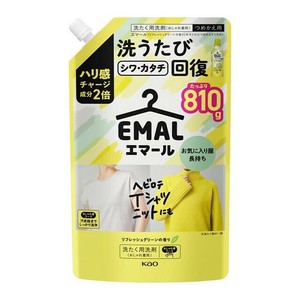 エマール　リフレッシュグリーンの香り　つめかえ用 810g 【EMAL 洗濯用合成洗剤 シワ・カタチ回復】