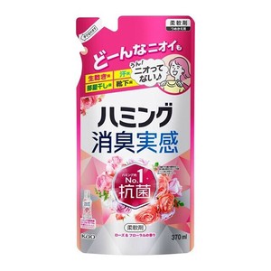 ハミング消臭実感　ローズ＆フローラルの香り　つめかえ用 370ml 【柔軟剤 ニオイ戻り防止 生乾き臭 汗臭】