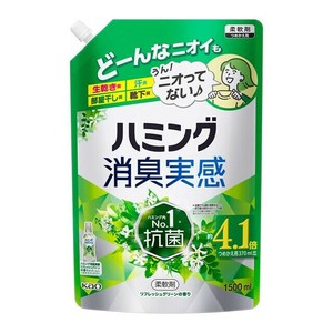 ハミング消臭実感　リフレッシュグリーンの香り　つめかえ用 1500ml 【柔軟剤 ニオイ戻り防止 生乾き臭】