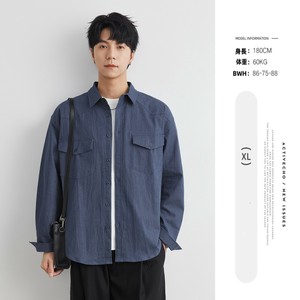 P22680 2025春秋季新作 ワイシャツ 長袖 メンズ  カジュアル 日系  トップス デニム レトロ