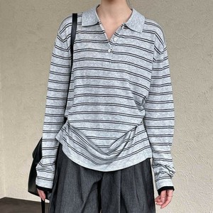 u28714トップス レディース カットソー Tシャツ 4色 POLO カジュアル 長袖 2025夏新作