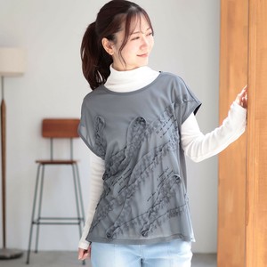 【2025年8月新作】メッシュ刺繍+プリントフレンチベスト（M85638V）